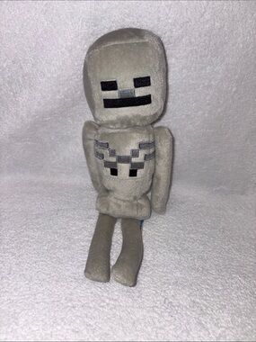 Mojang Minecraft Gray Skeleton Plush Stuffed Animal 13.5”